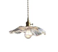 KhUkhu Lámpara Colgante De Cristal con Forma De Flor Moderna, Lámpara Colgante De Techo De Cristal Nórdico, E27, Lámpara Colgante De Latón De Un Solo Cabezal para Cocina, Isla, Restaurante, Comedor
