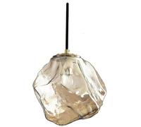 KHUKHU Lámpara Colgante De Cristal Gris Humo Moderna De Mediados De Siglo Lámpara Colgante De Techo Industrial Vintage Isla De Cocina Vidrio Soplado Ámbar Hielo Lámpara Pequeña(Amber-15cm)