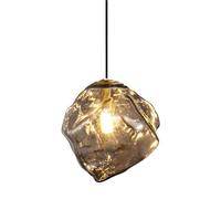 KHUKHU Lámpara Colgante De Cristal Gris Humo Moderna De Mediados De Siglo Lámpara Colgante De Techo Industrial Vintage Isla De Cocina Vidrio Soplado Ámbar Hielo Lámpara Pequeña(Smoky Gray-15cm)