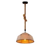 KhUkhu Lámpara Colgante De Cuerda De Cáñamo Antigua De País Americano Simple, Restaurante, Cibercafé, Lámpara De Cuerda De Cáñamo Retro, Personalidad Creativa, Pantalla De Lino,45CM