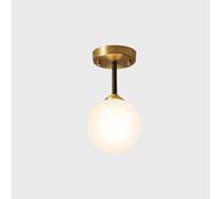 KhUkhu Lámpara Colgante De Globo De Estilo Nórdico De Mediados De Siglo, Lámpara De Techo De Latón con Bola De Burbuja De Vidrio Blanco Lechoso Largo, Lámpara De Techo De,Warm Light