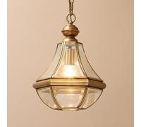 KhUkhu Lámpara Colgante De Luz Empotrada Lámpara Colgante Americana para Vestidor Lámpara Colgante Pantalla De Vidrio Antiguo Lámpara Colgante De Cobre para Pasillo, Porche, Balcón