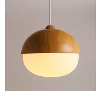 KhUkhu Lámpara Colgante De Madera Nórdica, Lámpara Colgante De Vidrio Blanco, Lámpara De Techo En Miniatura, Lámparas Colgantes Geométricas E27, Luces Colgantes para Cocina, Isla, Comedor,D