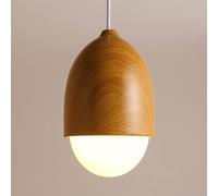 KhUkhu Lámpara Colgante De Madera Nórdica, Lámpara Colgante De Vidrio Blanco, Lámpara De Techo En Miniatura, Lámparas Colgantes Geométricas E27, Luces Colgantes para Cocina, Isla, Comedor,B