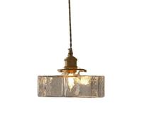 KhUkhu Lámpara Colgante De Techo, Lámpara De Techo Vintage Pequeña, Lámpara Colgante De Vidrio Martillado, Lámpara Colgante Cuadrada con Forma De Botella, Accesorio De Iluminación para Cocina, Isla