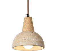 KHUKHU Lámpara Colgante De Travertino Amarillo Nórdico For Dormitorio, Lámpara Colgante De Noche Estilo Wabi-sabi De Estilo Japonés, Lámpara Colgante De Isla De Cocina Minimalista Moderna De Mediados