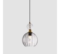 KhUkhu Lámpara Colgante De Vidrio Acanalado, Lámpara Colgante Geométrica Posmoderna, Lámpara De Techo Colgante para Decoración del Hogar, Lámparas De Suspensión E27 para Cocina, Isla, Comedor,Clear