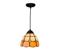 KhUkhu Lámpara Colgante Pequeña De Estilo Candelabro con Vitrales para Techo, Lámpara Colgante De Vidrio Blanco Y Naranja, Lámpara Colgante De Techo, Pantalla para Comedor, Cocina, Isla, Dormitorio