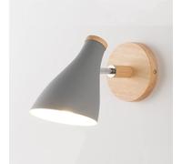 KhUkhu Lámpara De Pared E27 Tipo De Lámpara Lámpara De Pared con Enchufe para Sala De Estar O Dormitorio Lámpara De Noche Ajustable Macaron,Gris