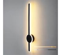KhUkhu Lámpara De Pared Interior Regulable LED, Aplique De Tira Larga, Luces De Pared Arriba Y Abajo, Brillo Ajustable, Luces De Tira Modernas, Aluminio,Negro,40CM 18W