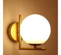 KhUkhu Lámpara De Pared Retro Lámpara Colgante De Pared Bola De Cristal Transparente con Base De Cobre Lámpara De Noche para Restaurante Industrial/Dormitorio/Sala De Estar/Entrada/Bar Luz - E27,Oro