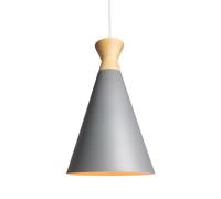 KhUkhu Lámpara De Techo con Diseño De Madera Nórdica, Lámpara De Techo con Forma De Cono De Metal, Accesorios De Iluminación Colgantes Individuales,Gris,Three Colors Light
