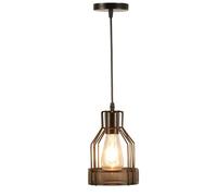 KhUkhu Lámpara De Techo con Iluminación Interior E27, Lámpara Colgante Vintage Industrial, Lámpara Colgante De Metal Negro con Jaula De Hierro para Pasillo, Porche Y Dormitorio,D