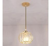 KhUkhu Lámpara De Techo De Cristal Moderna - Lámpara De Techo Colgante con Casquillo E26/E27 De Metal con Jaulas De Metal K9 Vintage para Cocina, Sala De Estar Y Dormitorio,B