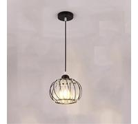KhUkhu Lámpara De Techo De Cristal Moderna - Lámpara De Techo Colgante con Casquillo E26/E27 De Metal con Jaulas De Metal K9 Vintage para Cocina, Sala De Estar Y Dormitorio,A