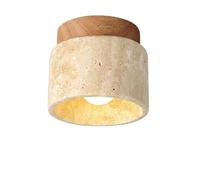 KhUkhu Lámpara De Techo De Piedra De Mármol Y Madera, Lámpara De Techo Semiempotrada Moderna De Mediados De Siglo, Lámpara De Techo Pequeña para Pasillo, Lámpara De Techo De Granja Vintage Cerca,A