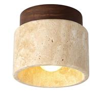 KhUkhu Lámpara De Techo De Piedra De Mármol Y Madera, Lámpara De Techo Semiempotrada Moderna De Mediados De Siglo, Lámpara De Techo Pequeña para Pasillo, Lámpara De Techo De Granja Vintage Cerca,B