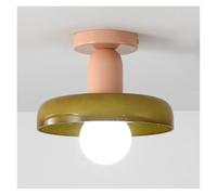 KHUKHU Lámpara De Techo De Vidrio Lámparas De Pasillo Modernas De Mediados De Siglo Lámpara De Techo De Vidrio For Techo De Granja For Baño Cocina Vestíbulo Entrada Balcón(Green,+pink)