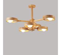 KhUkhu Lámpara De Techo Moderna De 6 Luces Industriales, Lámpara Colgante Rústica De Madera para Granja, Lámpara Colgante Ajustable Redonda para Comedor, Cocina, Isla, Sala De Estar, Dormitorio