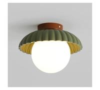 KHUKHU Lámpara De Techo Moderna De Cristal Estilo Globo, Lámpara Nórdica Semi Empotrada De Un Solo Cabezal For Cocina, Pasillo, Dormitorio, Entrada, Lavandería, Sala De Estar, Comedor, Base G9(Green)