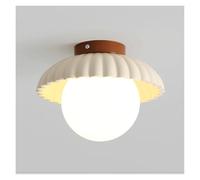 KHUKHU Lámpara De Techo Moderna De Cristal Estilo Globo, Lámpara Nórdica Semi Empotrada De Un Solo Cabezal For Cocina, Pasillo, Dormitorio, Entrada, Lavandería, Sala De Estar, Comedor, Base G9(Beige)