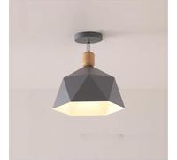 KhUkhu Lámpara LED De Techo Moderna De Montaje Semiempotrado, Estilo Industrial Retro E27, Lámpara De Techo, Pantalla De Metal para Dormitorio, Granja, Sala De Estar, Cocina,Gris