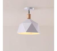 KhUkhu Lámpara LED De Techo Moderna De Montaje Semiempotrado, Estilo Industrial Retro E27, Lámpara De Techo, Pantalla De Metal para Dormitorio, Granja, Sala De Estar, Cocina,Blanca