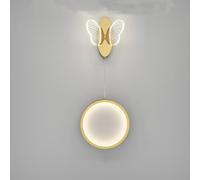 KhUkhu Lámparas De Pared para Dormitorio Lámparas Creativas con Forma De Mariposa (Tres Luces Que Cambian De Color) Lámparas De Pared para La Parte Trasera del Sofá De La Sala De Estar,Oro,A