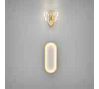 KhUkhu Lámparas De Pared para Dormitorio Lámparas Creativas con Forma De Mariposa (Tres Luces Que Cambian De Color) Lámparas De Pared para La Parte Trasera del Sofá De La Sala De Estar,Oro,B