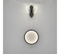 KhUkhu Lámparas De Pared para Dormitorio Lámparas Creativas con Forma De Mariposa (Tres Luces Que Cambian De Color) Lámparas De Pared para La Parte Trasera del Sofá De La Sala De Estar,Negro,A