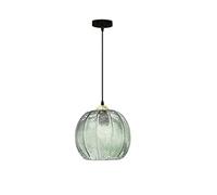 KhUkhu Luces Colgantes Verdes, Diseño De Calabaza, Mini Iluminación Colgante, Lámparas De Techo A Rayas De Vidrio Vintage, Lámparas Modernas, Lámpara Colgante para Cocina, Comedor,15cm