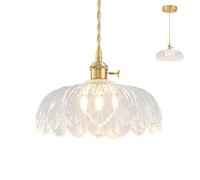 KHUKHU Luces De Isla De Cocina De Vidrio, Lámparas Colgantes De Latón Vintage, Luces Colgantes Verdes Ajustables For Isla De Cocina For Dormitorio, Sala De Estar, Pasillo, Comedor(White)