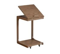 KhUkhu Mesa Auxiliar con Ruedas para Sofá, Mesa De Madera con Tablero Ajustable para Sala De Estar Y Dormitorio.