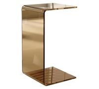 KhUkhu Mesa Auxiliar De Acrílico Transparente Nórdica En Forma De C, Mesa Auxiliar Ligera, Minimalista, Rectangular, De Lujo, para Sala De Estar, Espacios Pequeños.