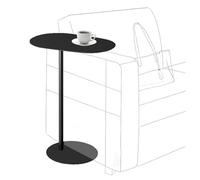 KhUkhu Mesa Auxiliar En Forma De C, Mesa Auxiliar De Hierro para Sofá Y Cama, Mesitas Auxiliares Blancas De Metal para Sala De Estar Y Dormitorio.,Negro