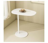 KhUkhu Mesa Auxiliar En Forma De C, Mesa Auxiliar De Hierro para Sofá Y Cama, Mesitas Auxiliares Blancas De Metal para Sala De Estar Y Dormitorio.,Blanca