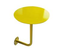 KhUkhu - Mesa de centro redonda de pared de colores, mesa pequeña para café, titular de tarjetas, mesa auxiliar contra la pared, color amarillo, 40 cm