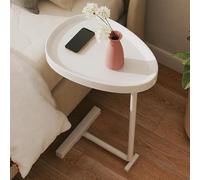 KhUkhu Mesas auxiliares en Forma de C para Sala de Estar, Mesa en Forma de C Blanca, Mesa Auxiliar en Forma de C para sofá, Adecuada para Sala de Estar y Dormitorio