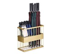 KhUkhu Paragüeros, paragüero de Metal, para Entrada Interior, Pasillo, Cesta para Guardar Paraguas, Estante Organizador Rectangular Moderno,Oro,48X21X44Cm