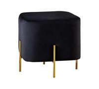 KhUkhu Reposapiés De Terciopelo Moderno, Taburetes Cuadrados Tapizados con Patas Doradas, Reposapiés Clásico, Asiento Adicional para Sala De Estar Y Dormitorio