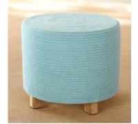 KhUkhu Reposapiés Otomanos Reposapiés De Hilo De Algodón Reposapiés Redondos Taburete para Cambiar Zapatos Otomanas para El Dormitorio Otomanas para La Sala De Estar,Azul,40x31cm