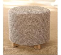 KhUkhu Reposapiés Otomanos Reposapiés De Hilo De Algodón Reposapiés Redondos Taburete para Cambiar Zapatos Otomanas para El Dormitorio Otomanas para La Sala De Estar,Caqui,30x31cm