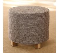 KhUkhu Reposapiés Otomanos Reposapiés De Hilo De Algodón Reposapiés Redondos Taburete para Cambiar Zapatos Otomanas para El Dormitorio Otomanas para La Sala De Estar,Marrón,40x31cm