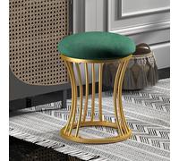 KhUkhu Reposapiés Redondo, Taburete De Tocador con Patas De Metal Y Almohadillas Antideslizantes, Puf Otomano para Tocador para Sala De Estar Y Dormitorio,Verde