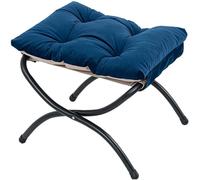 KhUkhu Reposapiés Reposapiés Pequeño De Cachemira Agradable para La Piel, Reposapiés Plegable Y Portátil con Asiento Acolchado, Otomana Ligera, para Sala De Estar Y Dormitorio,Treasure Blue