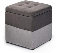 KhUkhu Reposapiés Reposapiés Pequeño De Cachemira Agradable para La Piel, Reposapiés Plegable Y Portátil con Asiento Acolchado, Otomana Ligera, para Sala De Estar Y Dormitorio,Gris