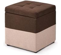 KhUkhu Reposapiés Reposapiés Pequeño De Cachemira Agradable para La Piel, Reposapiés Plegable Y Portátil con Asiento Acolchado, Otomana Ligera, para Sala De Estar Y Dormitorio,Marrón