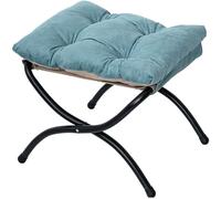 KhUkhu Reposapiés Reposapiés Pequeño De Cachemira Agradable para La Piel, Reposapiés Plegable Y Portátil con Asiento Acolchado, Otomana Ligera, para Sala De Estar Y Dormitorio,Lake Blue