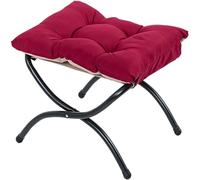KhUkhu Reposapiés Reposapiés Pequeño De Cachemira Agradable para La Piel, Reposapiés Plegable Y Portátil con Asiento Acolchado, Otomana Ligera, para Sala De Estar Y Dormitorio,Rojo