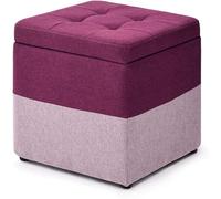 KhUkhu Reposapiés Reposapiés Pequeño De Cachemira Agradable para La Piel, Reposapiés Plegable Y Portátil con Asiento Acolchado, Otomana Ligera, para Sala De Estar Y Dormitorio,Púrpura